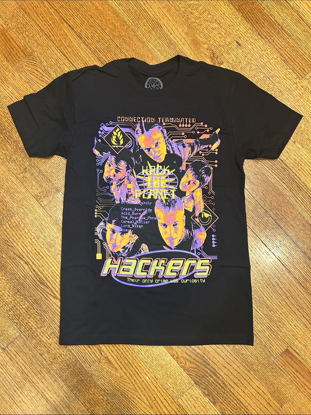 “Hackers” (1995) Unisex Studiohouse Designs Black Graphic Tee - Small, NWOT